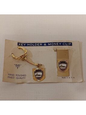 RARE VINTAGE GOLD TONE MONEY CLIP KEY CHAIN INDIANAPOLIS 500 RACE TRACK …